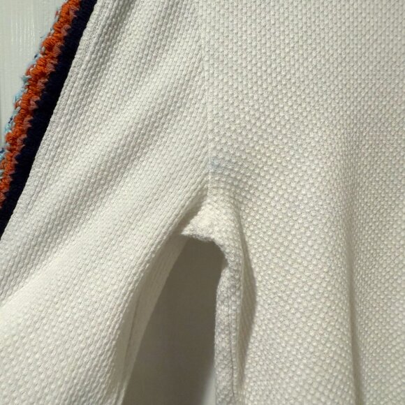 Free People Switch It Up Boho Thermal Top White Striped Crochet Sleeve - Picture 14 of 14